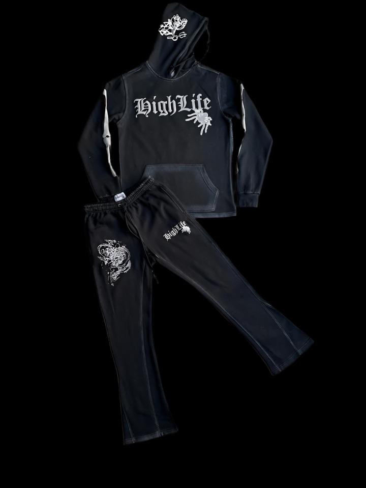 Highlife Acid Washed Flared Set